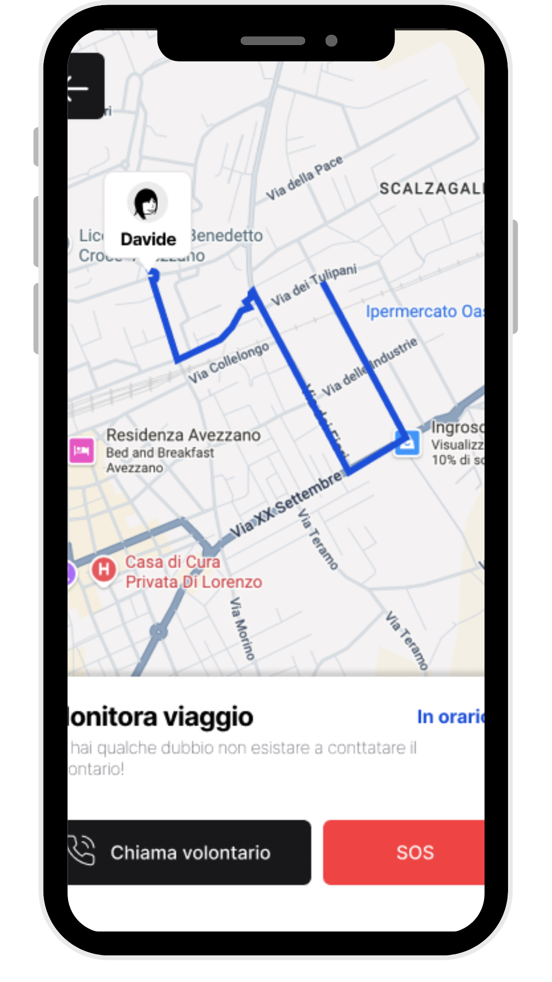 blu go monitorare il viaggio