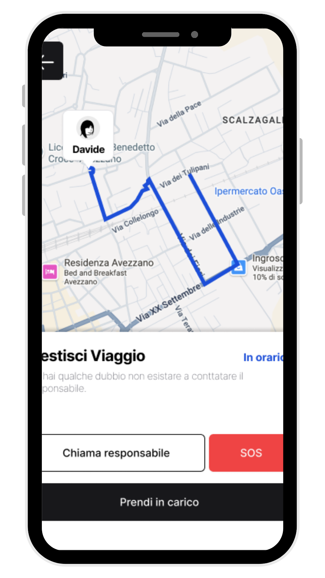 blu go presa in carico volontari