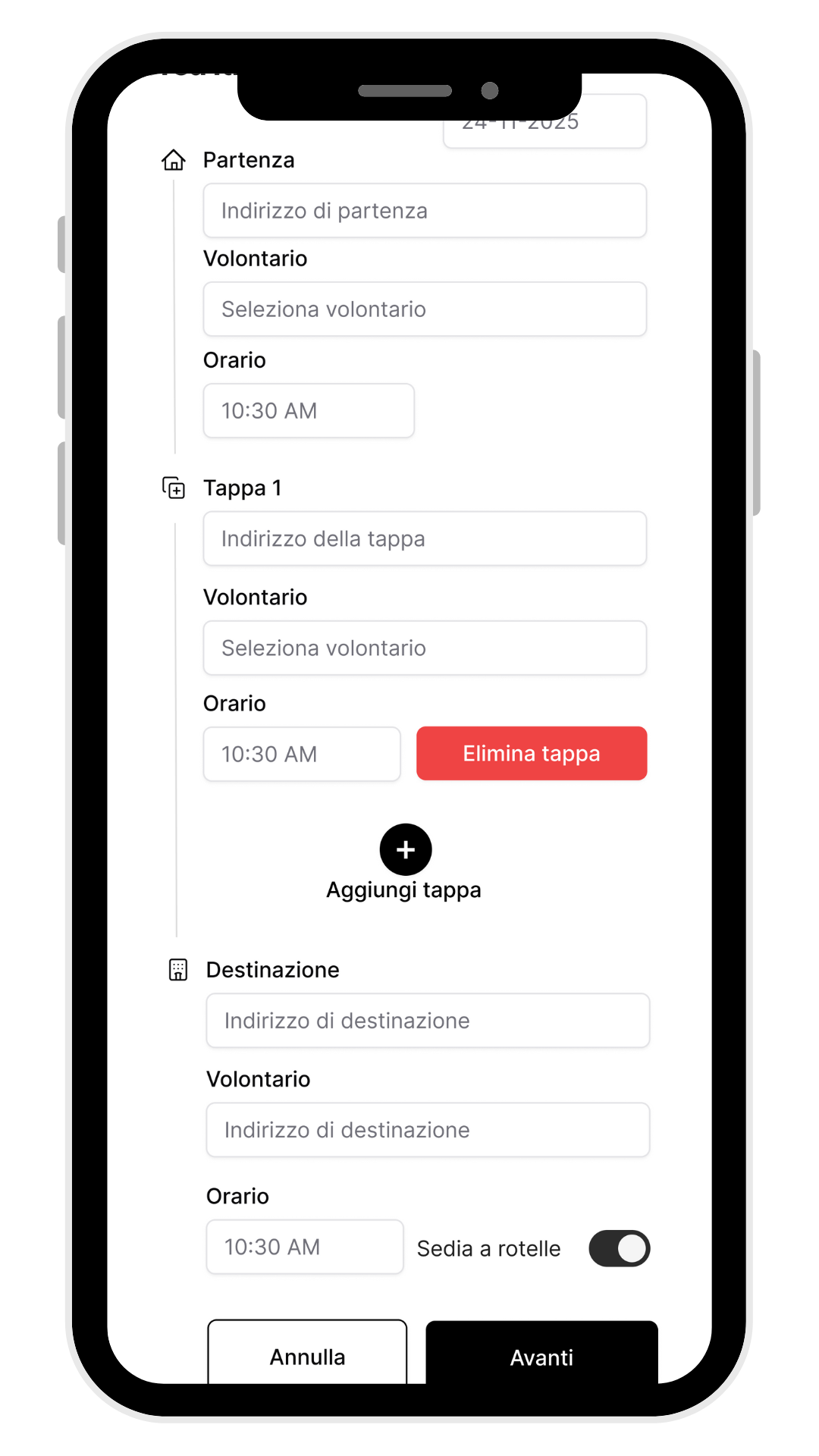 blu go programmare il viaggio